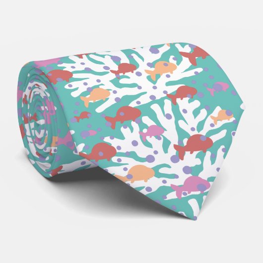 Mooie Coral Seamless Pattern-Stropdas Stropdas (Opgerold)