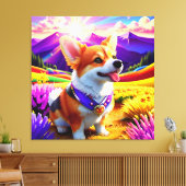 Mooie Corgi Dog One Canvas Afdruk (Insitu (Woonkamer))