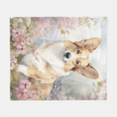 Mooie Corgi Fleece Deken (Voorkant (Horizontaal))