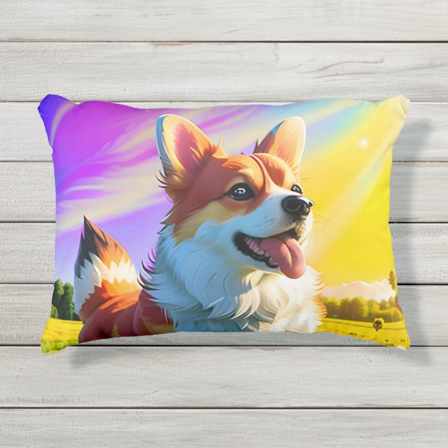 Mooie Corgi Hond 2 Buitenkussen (Voorkant)