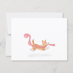 Mooie Corgi-pup die toiletpapier steelt op ansicht Briefkaart
