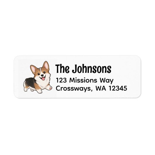 Mooie Corgi Retouradreslabel Etiket (Voorkant)