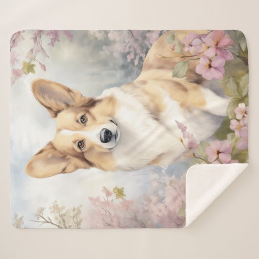 Mooie Corgi Sherpa Deken (Voorkant (horizontaal))