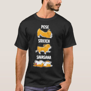Mooie Corgi Yoga Gif Yoga Houding Puppies Hond Tee T-shirt