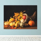 Mooie cornucopia gevuld met navelgans canvas afdruk (Insitu (Houten vloer))