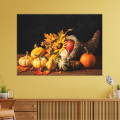 Mooie cornucopia gevuld met navelgans canvas afdruk (Insitu (Woonkamer))