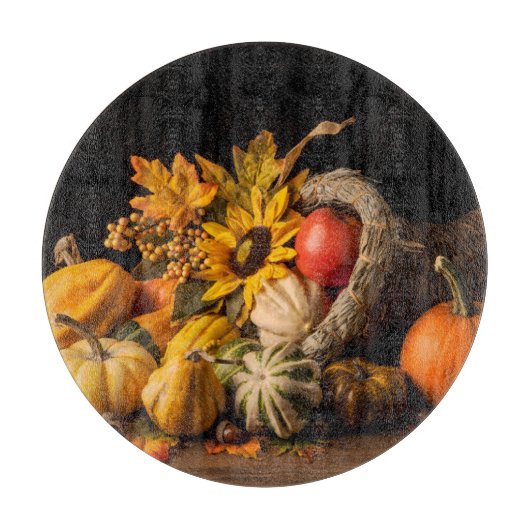 Mooie cornucopia gevuld met navelgans snijplank (Voorkant)