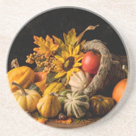 Mooie cornucopia gevuld met navelgans zandsteen onderzetter