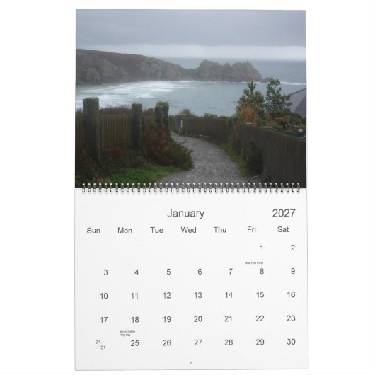 Mooie Cornwall, Kalender (Jan 2027)