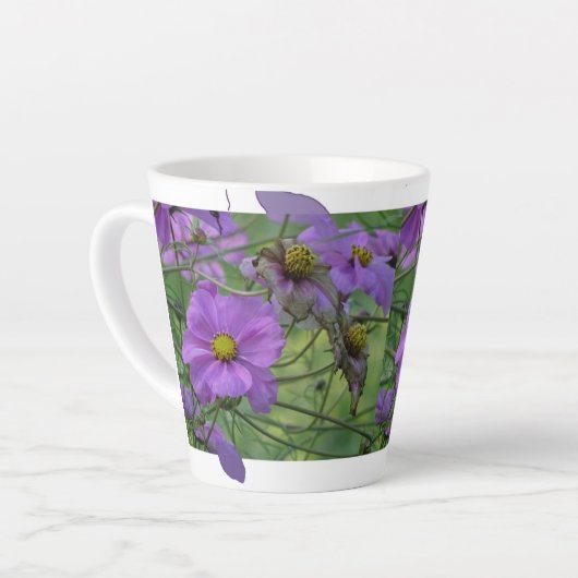 Mooie Cosmea Flowers Design Latte Mok (Linkerhoek)