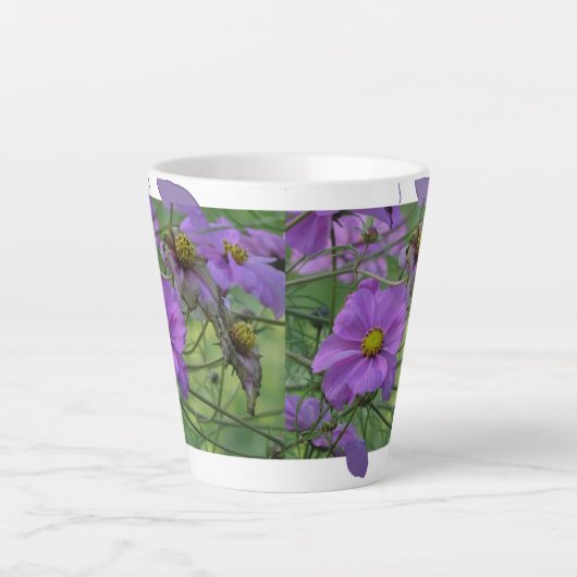 Mooie Cosmea Flowers Design Latte Mok (Voorkant)