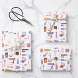 Mooie Cosmetische Make-up Patroon Inpakpapier Vel