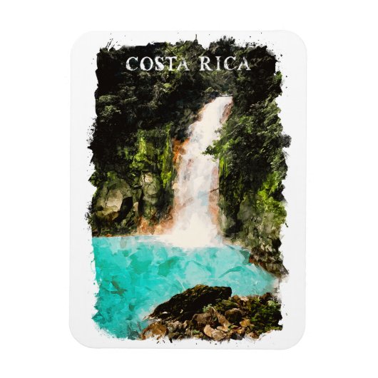 Mooie Costa Rica Waterverf Natuur Magneet (Verticaal)