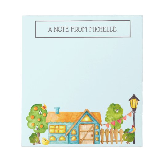 Mooie Cottage Bomen Notitie Van Notitieblok (Voorkant)