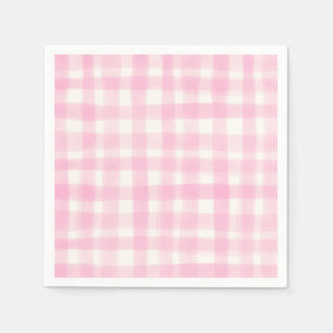 Mooie Cottage Roze Gingham Baby Shower Feest Servet