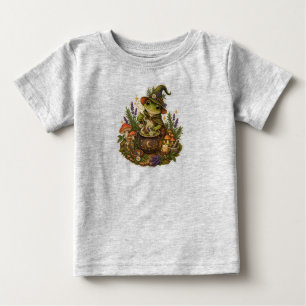 Mooie Cottagecore Kikker Heks Baby T-Shirt