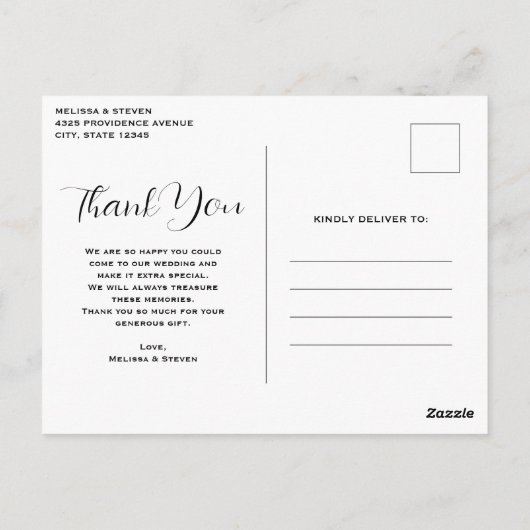 Mooie Country Lake foto bruiloft dank u Briefkaart (Achterkant)