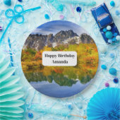 Mooie Country Mountains Foto Verjaardag Papieren Bordje (Feest)