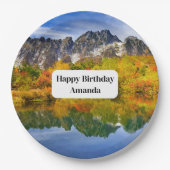 Mooie Country Mountains Foto Verjaardag Papieren Bordje (Voorkant)