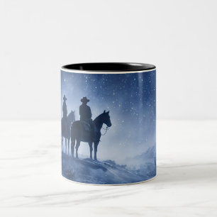 Mooie Country Western Cowboys Zuidwesterse Tweekleurige Koffiemok