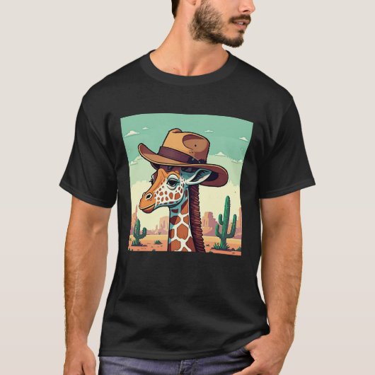 Mooie Cowboy Giraffe T-Shirt | Giraffe (Voorkant)