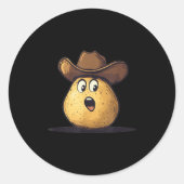Mooie Cowboy Tato met Wild West Pet kostuum Ronde Sticker (Voorkant)