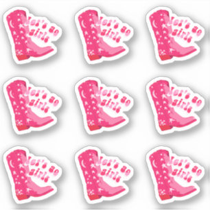 Mooie Cowgirl Laars Laten we gaan meisjes 9 Sticke Sticker