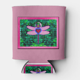 Mooie "Crackel Framed Dragonfly" Artwor Blikjeskoeler