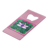 Mooie "Crackel Framed Dragonfly" Artwor Creditkaart Flessenopener (Voorkant Gekanteld)