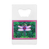 Mooie "Crackel Framed Dragonfly" Artwor Creditkaart Flessenopener (Achterkant)