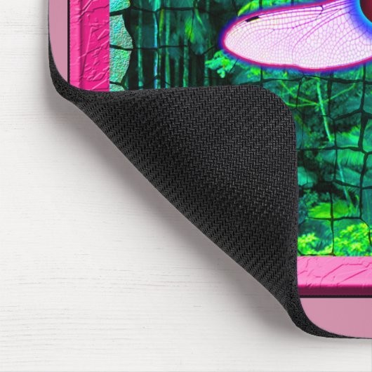 Mooie "Crackel Framed Dragonfly" Artwor Muismat (Hoek)