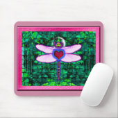 Mooie "Crackel Framed Dragonfly" Artwor Muismat (Met muis)