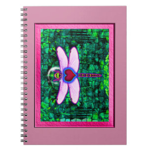 Mooie "Crackel Framed Dragonfly" Artwor Notitieboek