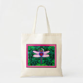 Mooie "Crackel Framed Dragonfly" Artwor Tote Bag (Voorkant)