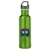 Mooie "Crackel Framed Dragonfly" Artwor Waterfles (Voorkant)