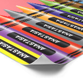 Mooie Crayon Art Roze Kamer Decor Monogram Poster (Hoek)