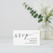 Mooie creatieve elegante zwarte inkt, Wedding RSVP Informatiekaartje (Staand voorkant)
