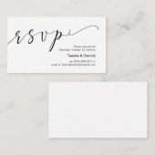 Mooie creatieve elegante zwarte inkt, Wedding RSVP Informatiekaartje (Voorkant / Achterkant)