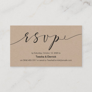 Mooie creatieve elegante zwarte inkt, Wedding RSVP Informatiekaartje