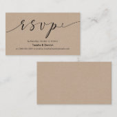 Mooie creatieve elegante zwarte inkt, Wedding RSVP Informatiekaartje (Voorkant / Achterkant)