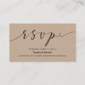 Mooie creatieve elegante zwarte inkt, Wedding RSVP Informatiekaartje (Voorkant)