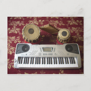 Mooie creatieve hoek: muzikaal wandtapijt briefkaart