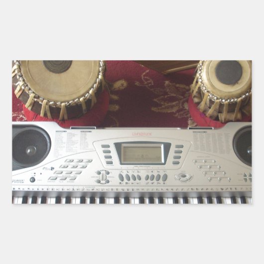 Mooie creatieve hoek: muzikaal wandtapijt rechthoekige sticker (Voorkant)