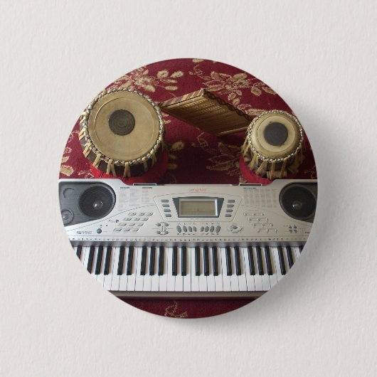 Mooie creatieve hoek: muzikaal wandtapijt ronde button 5,7 cm (Voorkant)