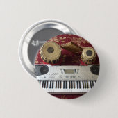 Mooie creatieve hoek: muzikaal wandtapijt ronde button 5,7 cm (Voorkant /achterkant)
