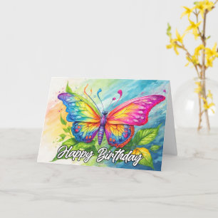Mooie creatieve vlinder Happy Birthday Kaart