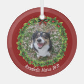 Mooie Creëer, kerstmis met foto's van uw eigen hui Glas Ornament (Voorkant)