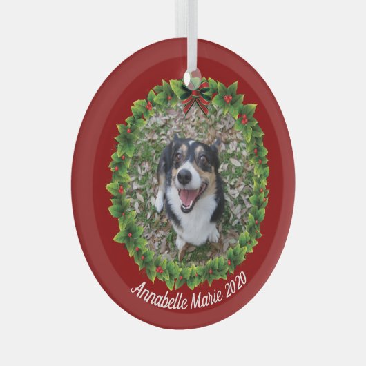 Mooie Creëer, kerstmis met foto's van uw eigen hui Glas Ornament (Voorkant Rechts)