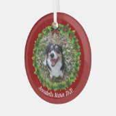 Mooie Creëer, kerstmis met foto's van uw eigen hui Glas Ornament (Voorkant links)