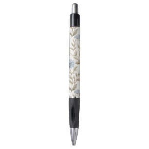 Mooie Crème Blauwe Bloemen Pen
